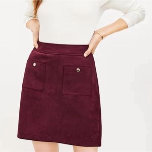 LOFT Faux Suede Pocket Skirt